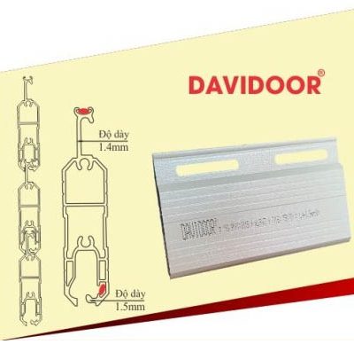 Cửa cuốn công nghệ Đức DaviDoor T50VIP nan siêu âm giảm chấn 2 chiều